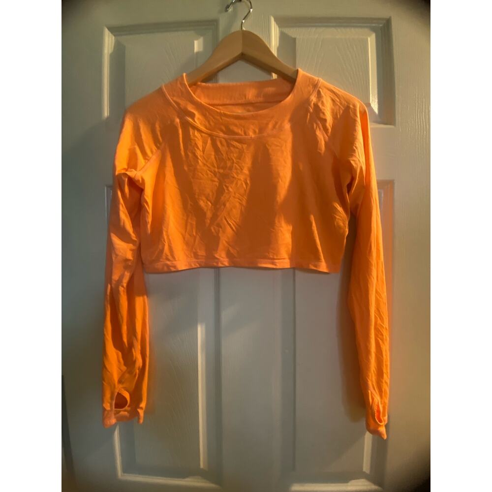 Orange Bloq uv cropped top